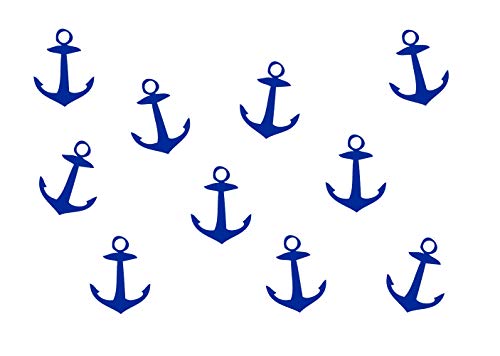 Miniblings 10x Bügelbilder Aufnäher Flock Boot Meer 33mm Anker Patch Bügelbild I Kinder Bügelflicken Patches zum Aufbügeln - Flockfolie - Applikation Nähen, Farbe:blau von Miniblings