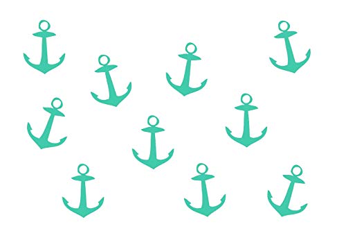 Miniblings 10x Bügelbilder Aufnäher GLATT Boot Meer 33mm Anker Patch Bügelbild I Kinder Bügelflicken Patches zum Aufbügeln - Flexfolie - Applikation Nähen, Farbe:türkis von Miniblings