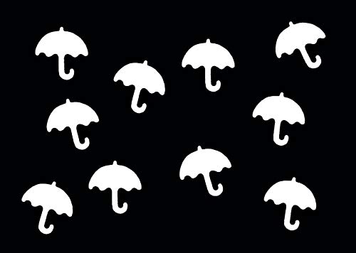 Miniblings 10x Bügelbilder Aufnäher GLATT Regenschirm 25mm Schirm Patch Bügelbild I Kinder Bügelflicken Patches zum Aufbügeln - Flexfolie - Applikation Nähen, Farbe:weiß von Miniblings