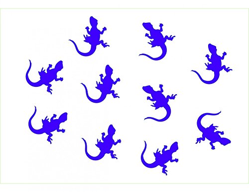 Miniblings 10x Bügelbilder Aufnäher Patch 25mm Flock Gecko Geckos Eidechse Patch Bügelbild I Kinder Bügelflicken Patches zum Aufbügeln - Flockfolie - Applikation Nähen, Farbe:lila von Miniblings