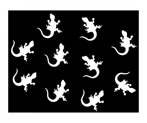 Miniblings 10x Bügelbilder Aufnäher Patch 25mm Flock Gecko Geckos Eidechse Patch Bügelbild I Kinder Bügelflicken Patches zum Aufbügeln - Flockfolie - Applikation Nähen, Farbe:weiß von Miniblings