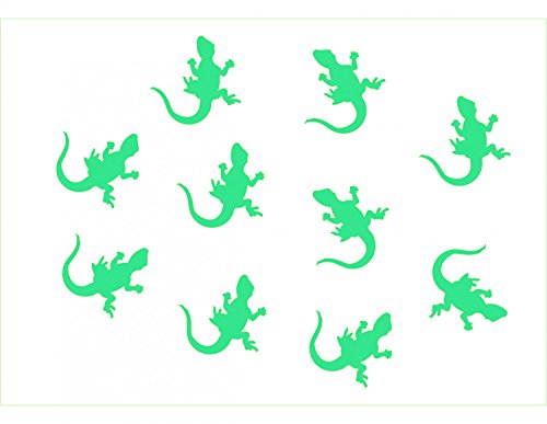 Miniblings 10x Bügelbilder Aufnäher Patch 25mm GLATT Gecko Geckos Eidechse Patch Bügelbild I Kinder Bügelflicken Patches zum Aufbügeln - Flexfolie - Applikation Nähen, Farbe:türkis von Miniblings