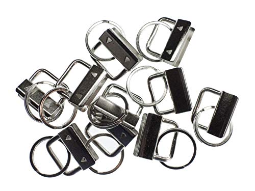 Miniblings 10x Klemmschließen Anhänger mit Schlüsselring 32mm - Schlüsselband Rohlinge zum DIY Schlüsselanhänger selber machen I 25mm breites Gurtband Klemmschließe von Miniblings