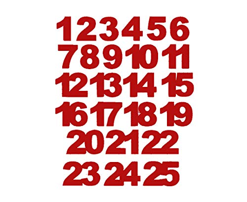 Miniblings Adventskalender Zahlen 24 25 Bügelbilder 30mm Flock Patch Bügelbild I Kinder Bügelflicken Patches zum Aufbügeln - Flockfolie - Applikation Nähen, Farbe:rot Miniblings Adventskalender Zahlen 24 25 Bügelbilder 30mm Flock Patch Bügelbild I Kinder Bügelflicken Patches zum Aufbügeln - Flockfolie - Applikation Nähen, Farbe:rot von Miniblings