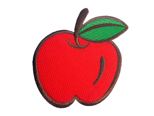 Miniblings Apfel Bügelbild Aufnäher Aufbügler Patch Frucht Obst Garten 9x9cm Rot Patch Bügelbild I Kinder Bügelflicken Patches zum Aufbügeln von Miniblings