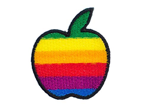 Miniblings Apfel Regenbogen Bügelbild Aufnäher Aufbügler Frucht bunt 3 5x4cm Patch Bügelbild I Kinder Bügelflicken Patches zum Aufbügeln von Miniblings