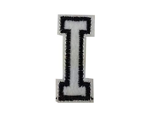 Miniblings Buchstaben Initialen Alphabet ABC Bügelbild Patch 4,5cm Buchstabe I Patch Bügelbild I Kinder Bügelflicken Patches zum Aufbügeln von Miniblings