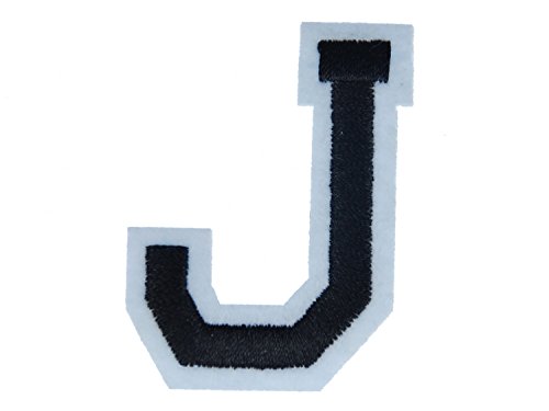 Miniblings Buchstaben Initialen Alphabet ABC Bügelbild Patch 4,5cm Buchstabe J Patch Bügelbild I Kinder Bügelflicken Patches zum Aufbügeln von Miniblings