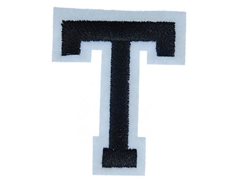 Miniblings Buchstaben Initialen Alphabet ABC Bügelbild Patch 5cm Buchstabe T Patch Bügelbild I Kinder Bügelflicken Patches zum Aufbügeln von Miniblings