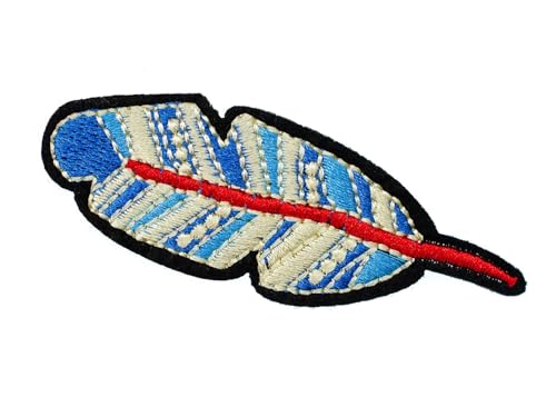Miniblings Feder Bügelbild Aufnäher Aufbügler Federn Vogel Indianer 70x25mm Patch Bügelbild I Kinder Bügelflicken Patches zum Aufbügeln von Miniblings