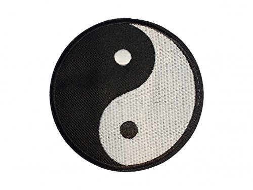 Miniblings Yin Yang Bügelbild Aufnäher Aufbügler Zeichen schwarz weiß 9cm Patch Bügelbild I Kinder Bügelflicken Patches zum Aufbügeln von Miniblings
