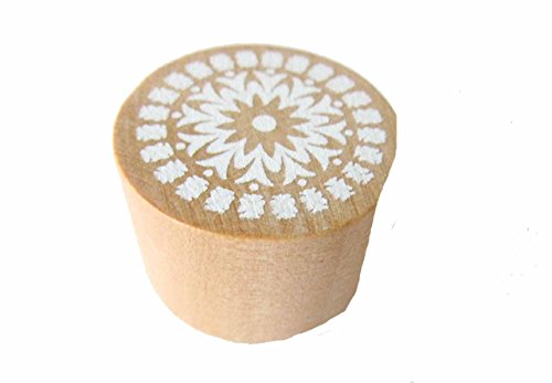 Stempel BLUME Miniblings Stamp Scrapbook Scrapbooking Stempeln rund 28mm Holz von Miniblings