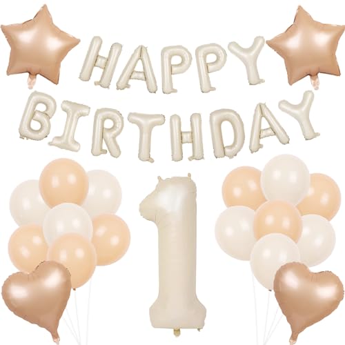 Ballon 1 Jahr Geburtstagsdekoration, 22-teiliges Party-Set mit Bannern, Happy Birthday Luftballons, für Kinder, Mädchen, Geburtstag, Partyzubehör von Minicloss