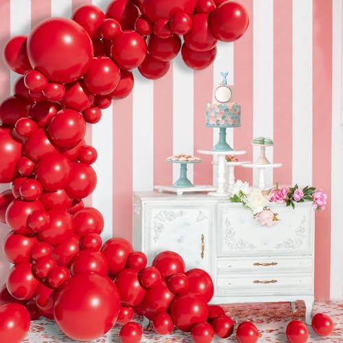 Rot Luftballon Girlande Luftballons Deko, Luftballons Rot113 Stück Ballon Girlande Set für Geburtstags Hochzeits Geschlecht Offenbaren Graduation Anniversary et von Minicloss