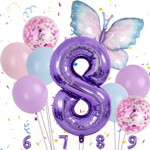 Minicloss Blau Lila Schmetterling Luftballon 8. Geburtstag Blau Lila Geburtstagsdeko Luftballon Schmetterling 8 für Kindertag Party Dekoration Jungen Mädchen Schmetterling Themen Party Minicloss Blau Lila Schmetterling Luftballon 8. Geburtstag Blau Lila Geburtstagsdeko Luftballon Schmetterling 8 für Kindertag Party Dekoration Jungen Mädchen Schmetterling Themen Party von Minicloss