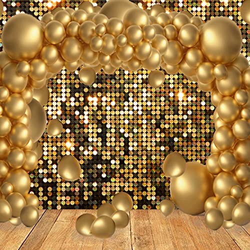 Minicloss Luftballons Gold, 102 Stück Hochzeitsdeko Ballons Gold, 18 12 10 5 Zoll Luftballons Metallic Gold für Babyparty, Geburtstag, Hochzeit Deko von Minicloss
