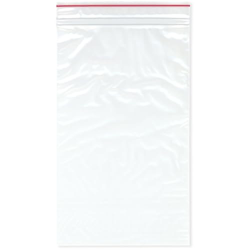 Minigrip Red Line 15,2 x 25,4 cm (100 Stück), 2 mm Doppelreißverschluss, wiederverschließbare Plastiktüten von Minigrip Red Line