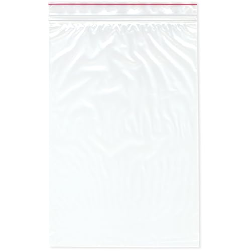 Minigrip Red Line 20,3 x 30,5 cm (100 Stück), 2 mm Doppelreißverschluss, wiederverschließbare Plastiktüten von Minigrip Red Line