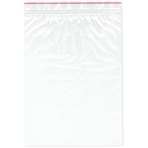 Minigrip Red Line 22,9 x 30,5 cm (100 Stück), 2 mm Doppelreißverschluss, wiederverschließbare Plastiktüten von Minigrip Red Line