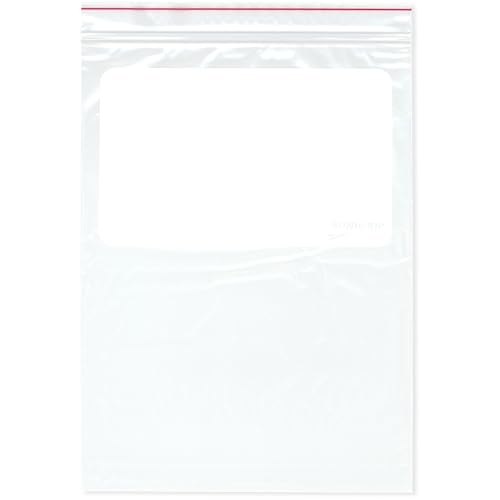 Minigrip Red Line 22,9 x 30,5 cm (100 Stück), 2 mm mit weißem Reißverschluss, wiederverschließbare Plastiktüten von Minigrip Red Line