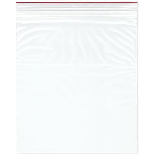 Minigrip Red Line 33 x 38,1 cm (100 Stück), 2 mm Doppelreißverschluss, wiederverschließbare Plastiktüten von Minigrip Red Line