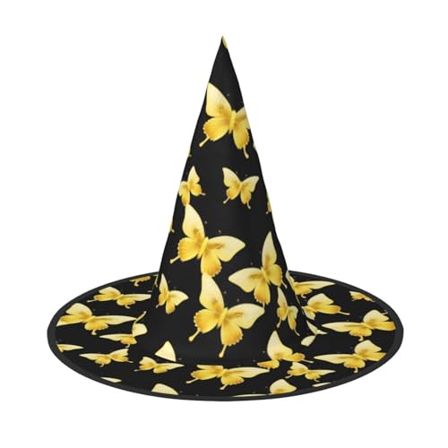 Miniks Goldene Schmetterlinge bedruckte Halloween-Hexenhüte, Halloween-Partykleid, Zubehör für Halloween-Party, Gastgeschenk, 2 Stück von Miniks