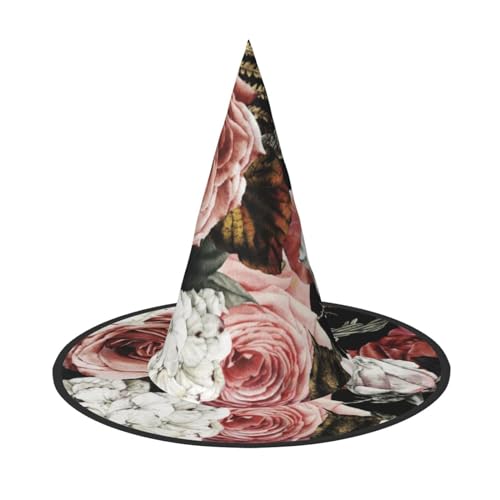 Miniks Halloween-Hexenhüte mit Pfingstrosenrose, bedruckt, Halloween-Partykleid, Zubehör für Halloween-Party, Gastgeschenk 1 von Miniks
