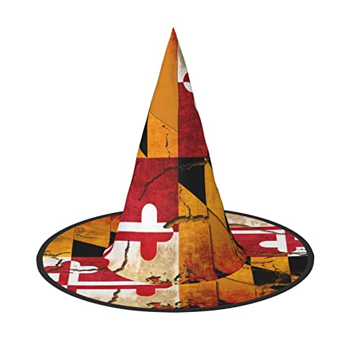 Miniks Holz-Flagge mit Maryland-Flagge, bedruckt, Halloween-Hexenhüte, Halloween-Partykleid, Zubehör für Halloween-Party, Gastgeschenk, 3 Stück von Miniks