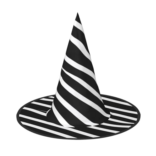 Miniks Schwarze und weiße Linie, bedruckte Halloween-Hexenhüte, Halloween-Partykleid, Zubehör für Halloween-Partygeschenk 1 von Miniks