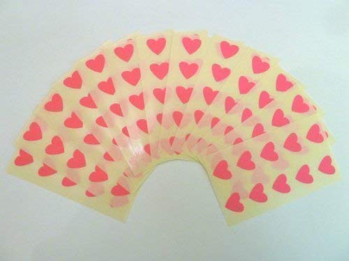 130 Etiketten, 13x12mm Herzen, magenta hell neon-rosa, Farbcode Sticker, selbstklebende Klebend Bunt Herzen von Minilabel
