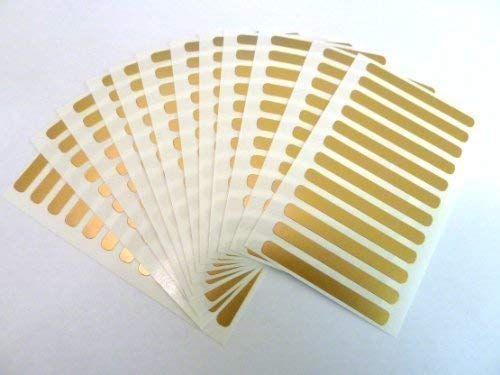 Mini-Etiketten, selbstklebend, rechteckig, 50 x 5 mm, matt, Goldfarben, 144 Stück von Minilabel