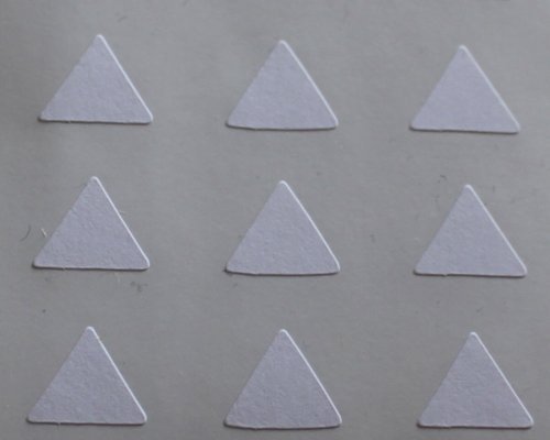 150 Etiketten, 10mm Dreieck, weiß, selbstklebende Sticker, Minilabel Formen von Minilabel