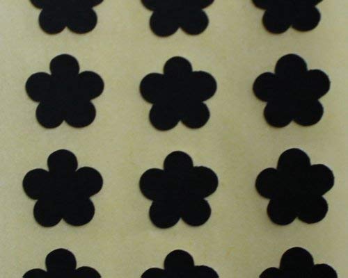 150 Etiketten,10mm Blütenform,schwarz,selbstklebende Sticker,Minilabel Formen von Minilabel