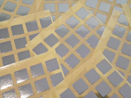 150 Stück, 10 x 10 mm, viereckig, glänzend silberfarben, Sticker, selbstklebend, farbig, Labels von Minilabel
