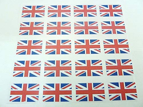 20 20x12mm Klein Rechteckiges, Selbstklebende Union Jack Etiketten Großartig Großbritannien Self-Adheisve, Vereinigtes Königreich Uk-Flagge Sticker von Minilabel