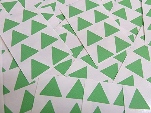 25 mm dreieckige Farbcode-Aufkleber – Packungen mit 96 großen, farbigen dreieckigen Klebeetiketten – 32 Farben erhältlich (Hellgrün) von Minilabel