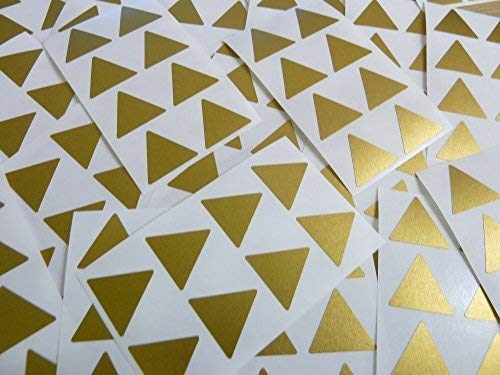 25mm (1") Dreieck Form Farbcode Sticker - Packungen mit 96 Groß Bunt Dreieckiges Klebeetiketten - 32 Farben Verfügbar - Matt Gold von Minilabel