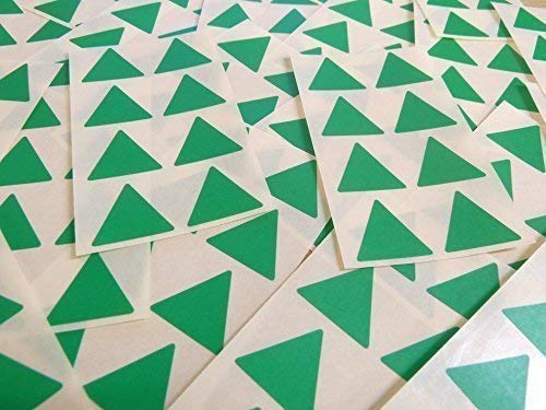 25mm (1") Dreieck Form Farbcode Sticker - Packungen mit 96 Groß Bunt Dreieckiges Klebeetiketten - 32 Farben Verfügbar - Mitte Grün von Minilabel