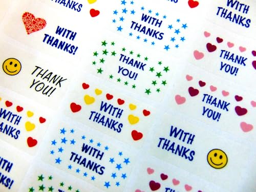 27 Stück kleine bunte "mit Danke" Dankeschön-Grußaufkleber, klare Klebeetiketten für Karten und Bastelarbeiten 27 Stück kleine bunte "mit Danke" Dankeschön-Grußaufkleber, klare Klebeetiketten für Karten und Bastelarbeiten von Minilabel