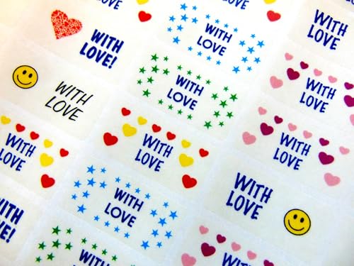 27 Stück kleine bunte "with Love" Grußaufkleber klare Klebeetiketten für Karten und Handwerk 27 Stück kleine bunte "with Love" Grußaufkleber klare Klebeetiketten für Karten und Handwerk von Minilabel