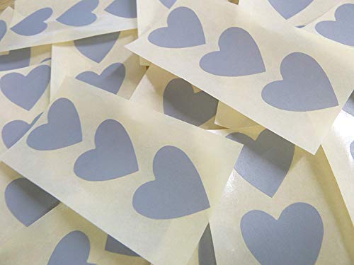 28x28mm Grau Herzförmig Etiketten, 60 Selbstklebende Farbcode Sticker, Klebend Herzen für Handwerk und Deko von Minilabel