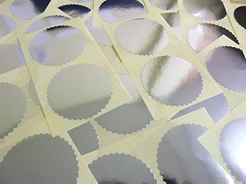 50mm Wellenkanten, Glänzend Silberne, Zertifikat Waffel Company Siegel-Etiketten, Sticker für Prägung, Auszeichnungen & Belohnungen 50mm Wellenkanten, Glänzend Silberne, Zertifikat Waffel Company Siegel-Etiketten, Sticker für Prägung, Auszeichnungen & Belohnungen von Minilabel