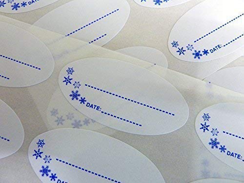 50x25mm oval selbstklebend Deep Freeze, Gefrierschrank Etiketten, Aufkleber für Tiefkühlkost Verpackung von Minilabel