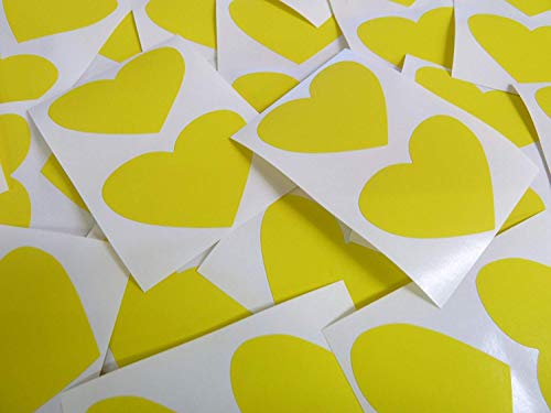 50x37mm Gelb Herzförmig Etiketten, 40 selbstklebende Farbcode Sticker, Klebend Herzen für Handwerk und Deko 50x37mm Gelb Herzförmig Etiketten, 40 selbstklebende Farbcode Sticker, Klebend Herzen für Handwerk und Deko von Minilabel