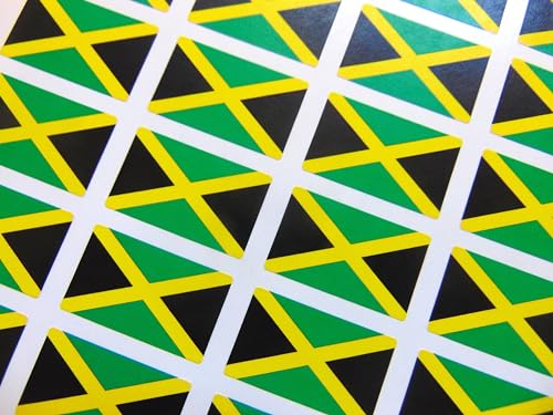 60 Stück, 33 X 20 mm, Selbstklebend,,, Flagge Jamaika Flagge, Jamaican Etiketten, Selbstklebend von Minilabel