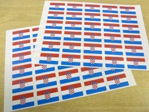 60 Stück, 33 x 20 mm, selbstklebend, Motiv Flagge Kroatien Stick, Kroatien, Croatia Hrvatska Flagge Etiketten, selbstklebend von Minilabel