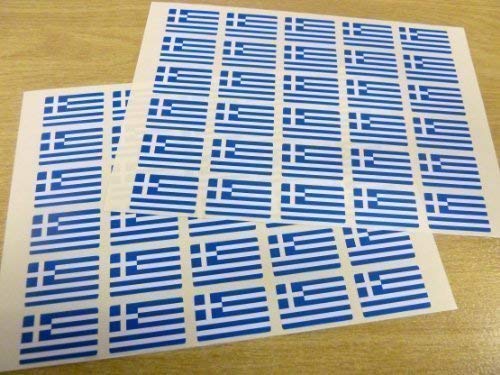 60 Stück, 33 x 20 mm, selbstklebend-Stick Aufkleber Flagge Griechenland, Greece Flagge Selbstklebende-selbstklebende Etiketten von Minilabel