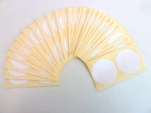 60 Stück, 42 mm, weiß Minilabel Papieretiketten, Permanent selbstklebend, rund, Durchmesser, Etiketten von Minilabel