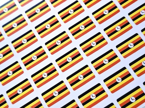 64 Stück 20 x 12 mm Uganda Uganda Uganda Kleine Aufkleber Aufkleber von Minilabel