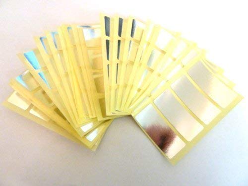 80 Etiketten, rechteckig, 50 x 20 mm, glänzend silberfarben, Aufkleber, selbstklebend, für Farbkodierung von Minilabel
